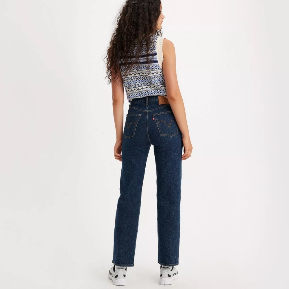 Levi’s RIBCAGE STRAIGHT ANKLE WOMEN'S JEANS Dark Was EUC